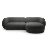 Kate Ecksofa Rechts mit Bezug aus Strukturierter Stoff (Puente 94) in Dunkelgrau melange, 285x176 cm – Bild 1