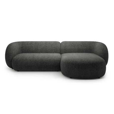 Kate Ecksofa Rechts mit Bezug aus Strukturierter Stoff (Puente 94) in Dunkelgrau melange, 285x176 cm – Bild 1