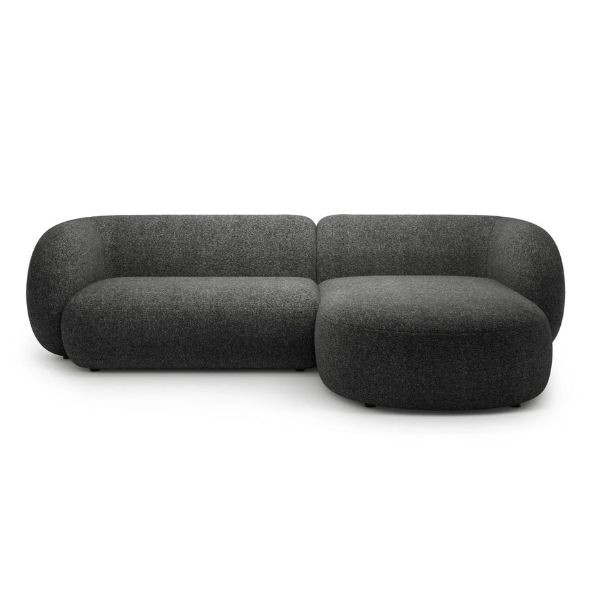 Kate Ecksofa Rechts mit Bezug aus Strukturierter Stoff (Puente 94) in Dunkelgrau melange, 285x176 cm – Bild 1
