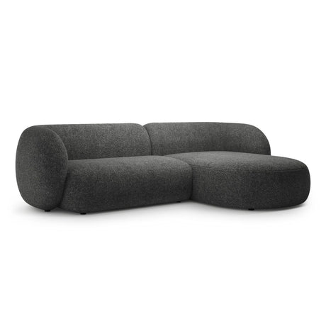 Kate Ecksofa Rechts mit Bezug aus Strukturierter Stoff (Puente 94) in Dunkelgrau melange, 285x176 cm – Bild 2