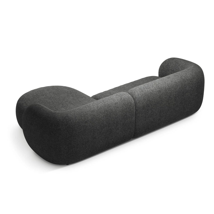 Kate Ecksofa Rechts mit Bezug aus Strukturierter Stoff (Puente 94) in Dunkelgrau melange, 285x176 cm – Bild 3