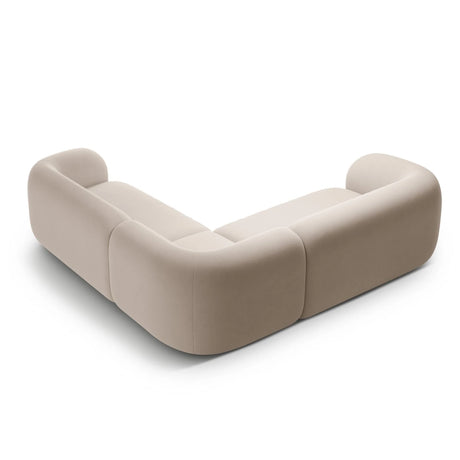 Kate Ecksofa symmetrisch aus Samt (Salvador 1) in Beige, 252x252 cm – Bild 3