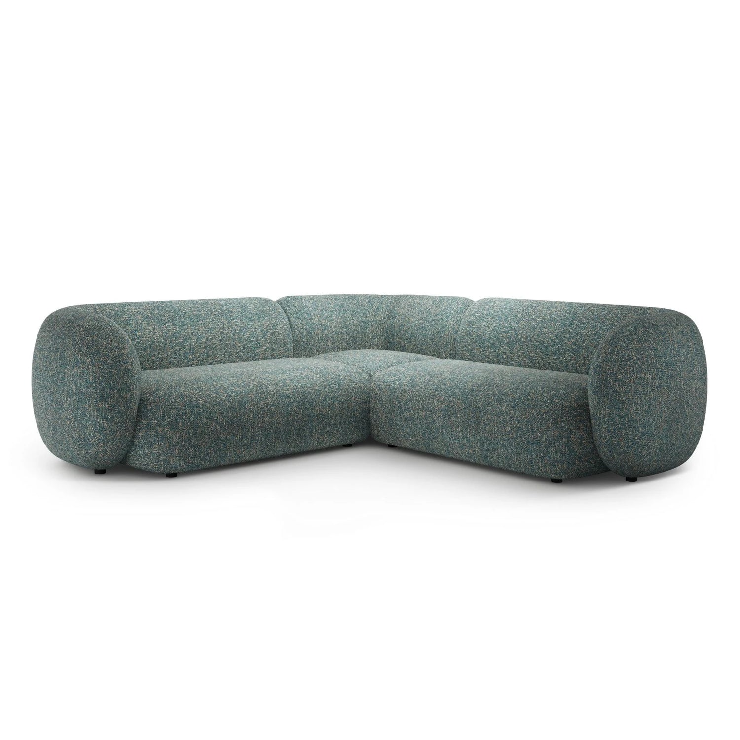 Kate Ecksofa symmetrisch aus Strukturierter Stoff (Puente 73) in Blaue melange, 252x252 cm – Bild 1