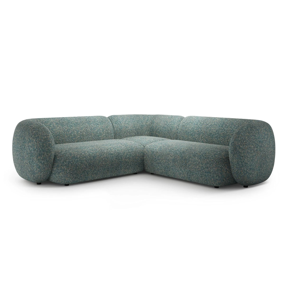 Kate Ecksofa symmetrisch aus Strukturierter Stoff (Puente 73) in Blaue melange, 252x252 cm – Bild 1