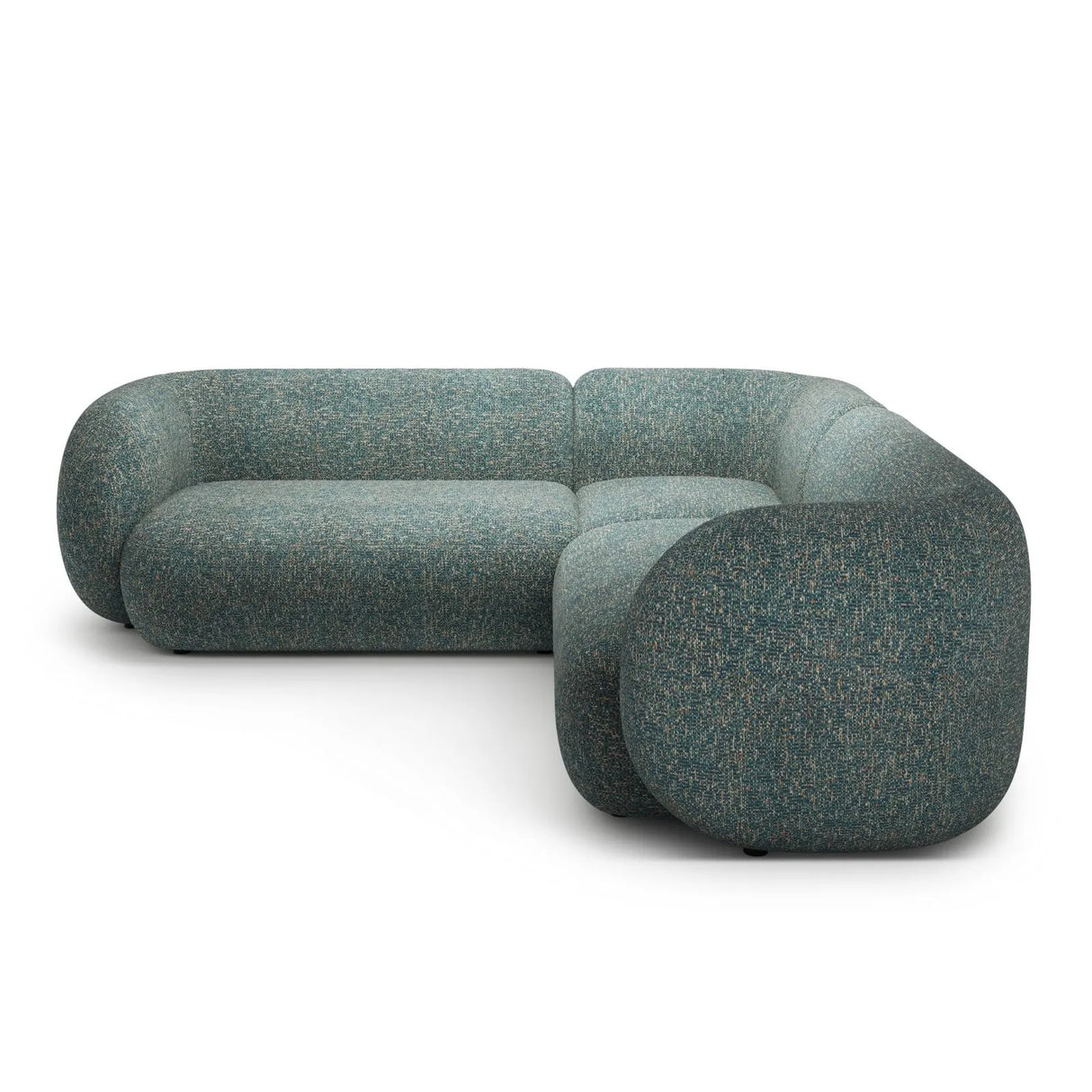 Kate Ecksofa symmetrisch aus Strukturierter Stoff (Puente 73) in Blaue melange, 252x252 cm – Bild 2