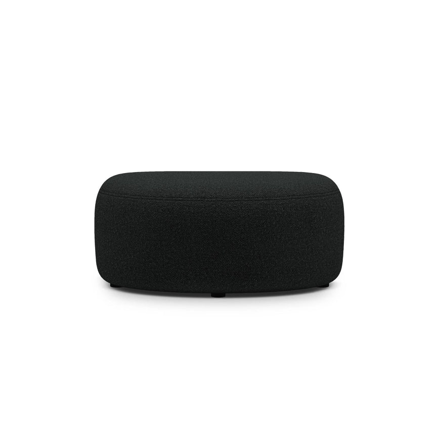 Kate Pouf mit Bezug aus Boucle (Baloo 2082) in Schwarz, 99x60 cm – Bild 2