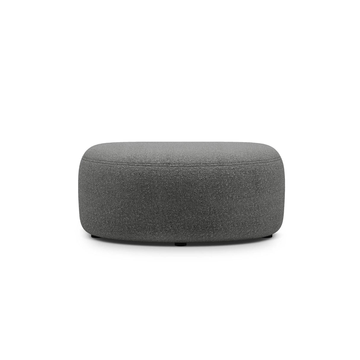 Kate Pouf mit Bezug aus Boucle (Baloo 2083) in Dunkelgrau, 99x60 cm – Bild 2