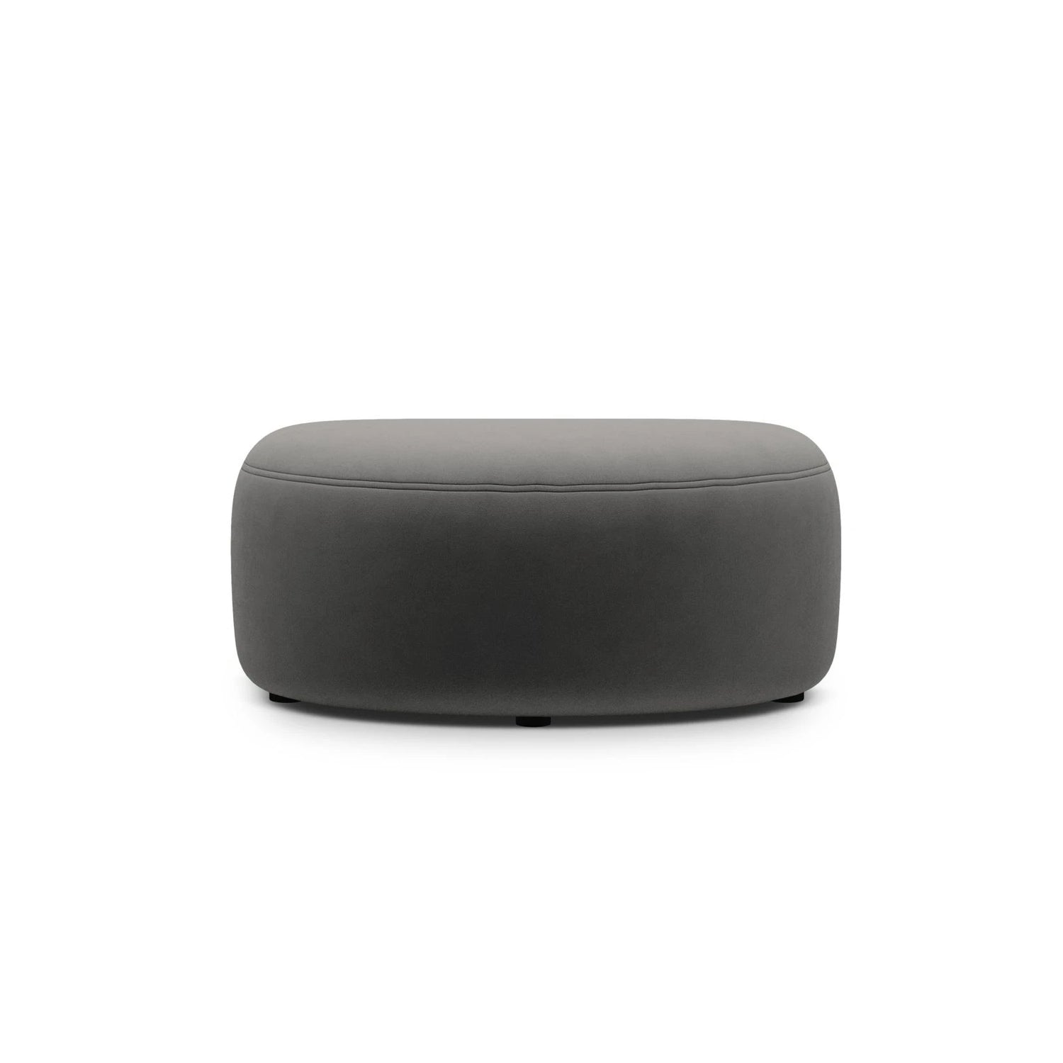 Kate Pouf mit Bezug aus Samt (Salvador 18) in Dunkelgrau, 99x60 cm – Bild 2