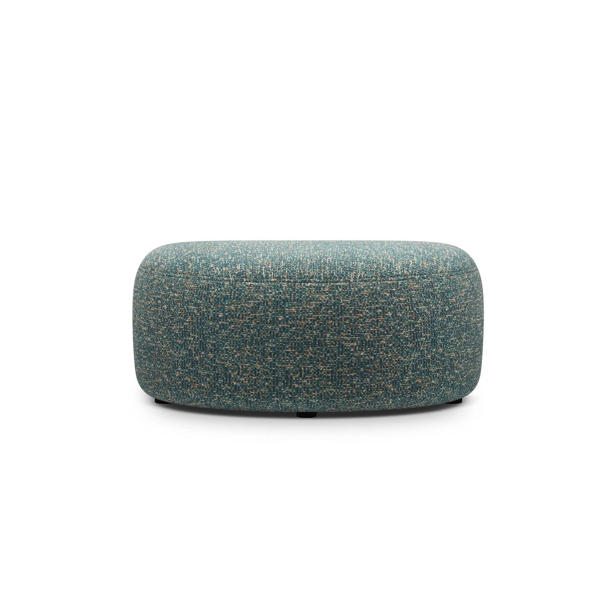 Kate Pouf mit Bezug aus Strukturierter Stoff (Puente 73) in Blaue melange, 99x60 cm – Bild 2