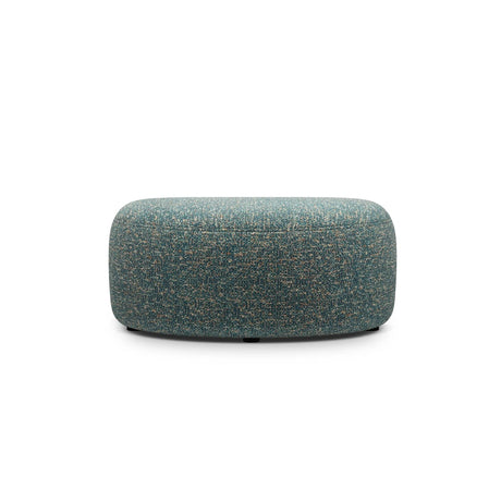Kate Pouf mit Bezug aus Strukturierter Stoff (Puente 73) in Blaue melange, 99x60 cm – Bild 2