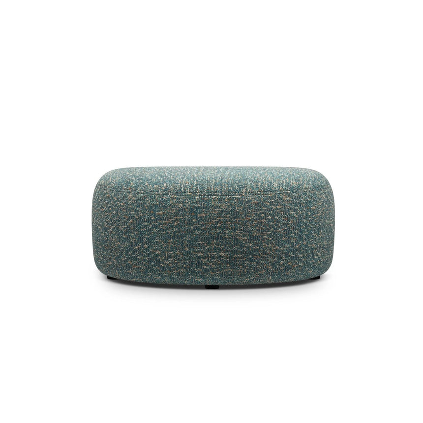 Kate Pouf mit Bezug aus Strukturierter Stoff (Puente 73) in Blaue melange, 99x60 cm – Bild 2