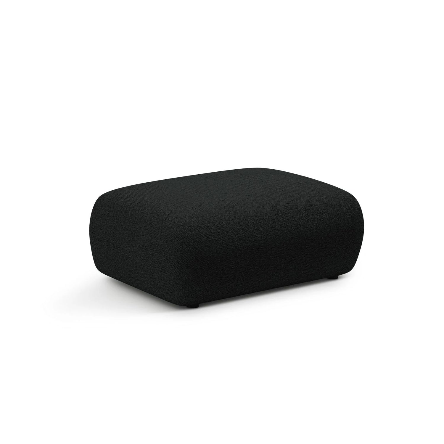 Kate Pouf rechteckig, mit Bezug aus Boucle (Baloo 2082) in Schwarz, 99x60 cm – Bild 2