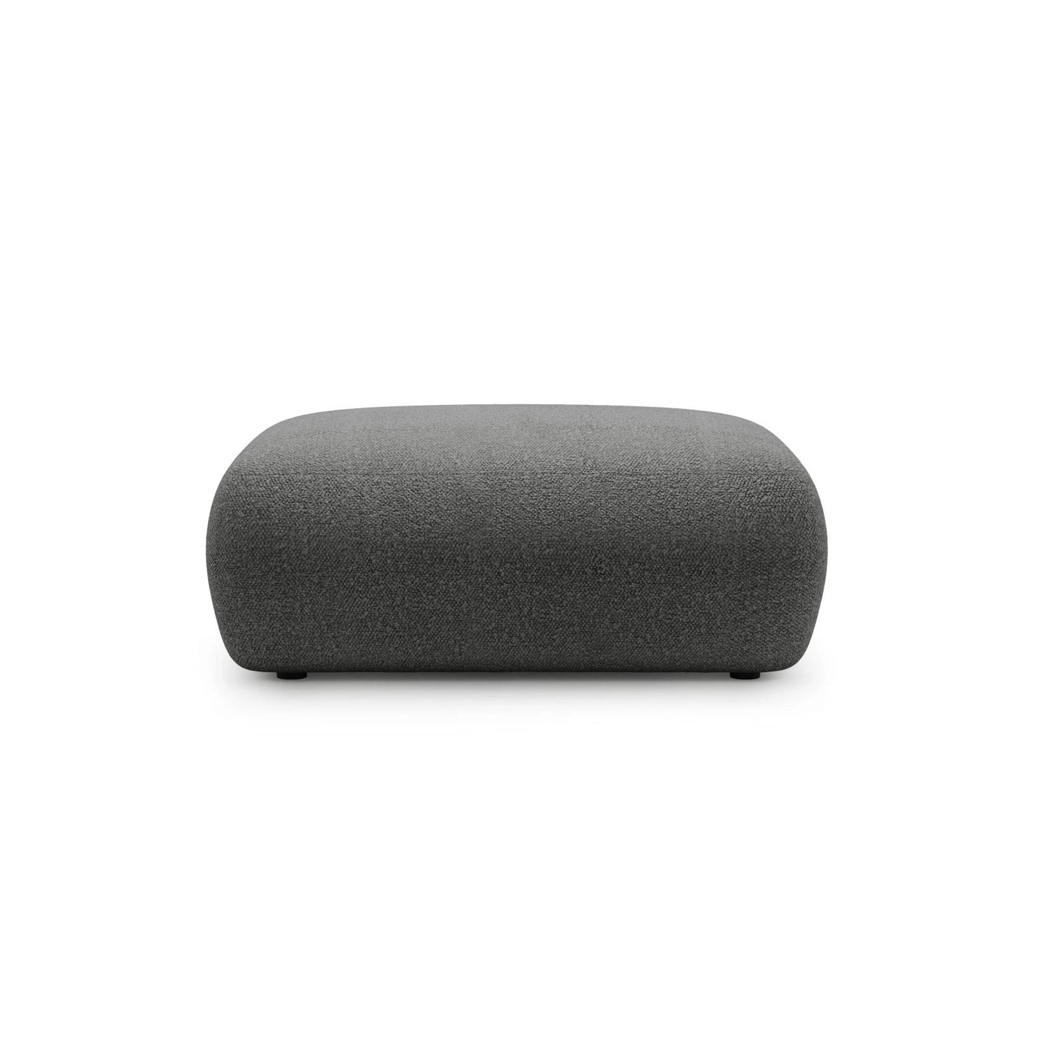 Kate Pouf rechteckig, mit Bezug aus Boucle (Baloo 2083) in Dunkelgrau, 99x60 cm – Bild 1