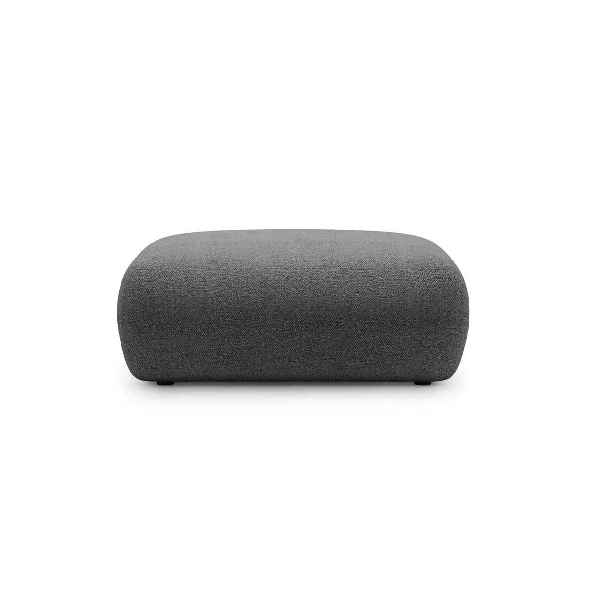 Kate Pouf rechteckig, mit Bezug aus Boucle (Baloo 2083) in Dunkelgrau, 99x60 cm – Bild 1
