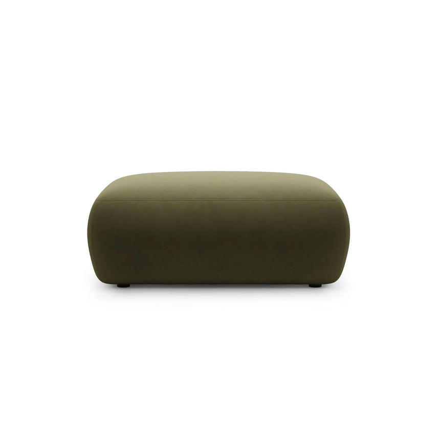 Kate Pouf rechteckig, mit Bezug aus Samt (Salvador 08) in Grün, 99x60 cm – Bild 1