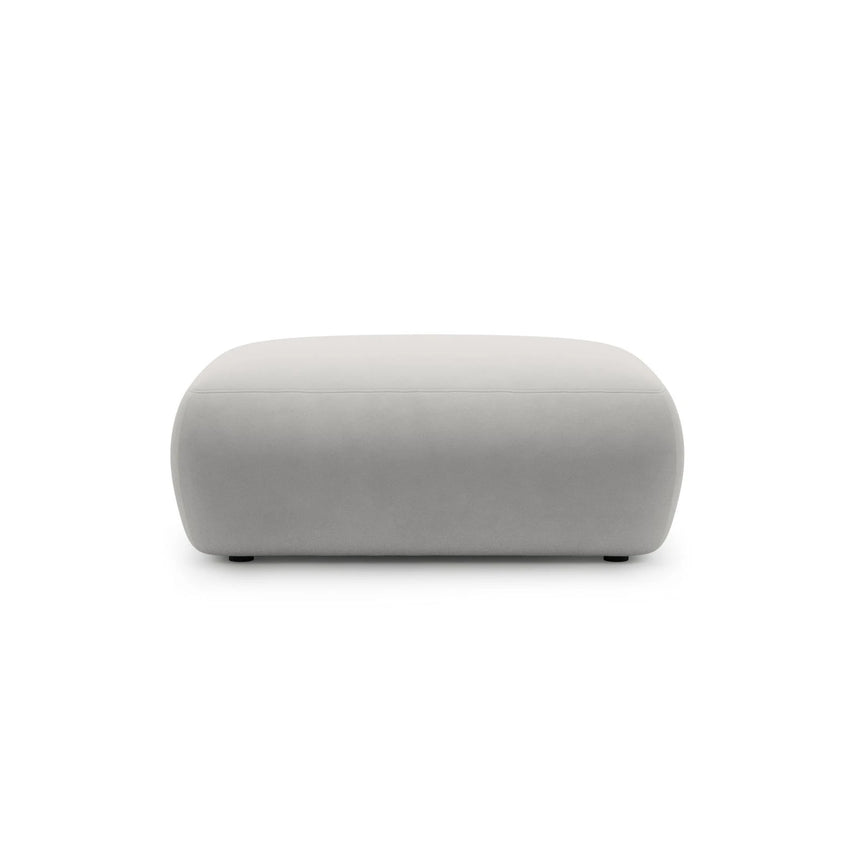 Kate Pouf rechteckig, mit Bezug aus Samt (Salvador 16) in Hellgrau, 99x60 cm – Bild 1