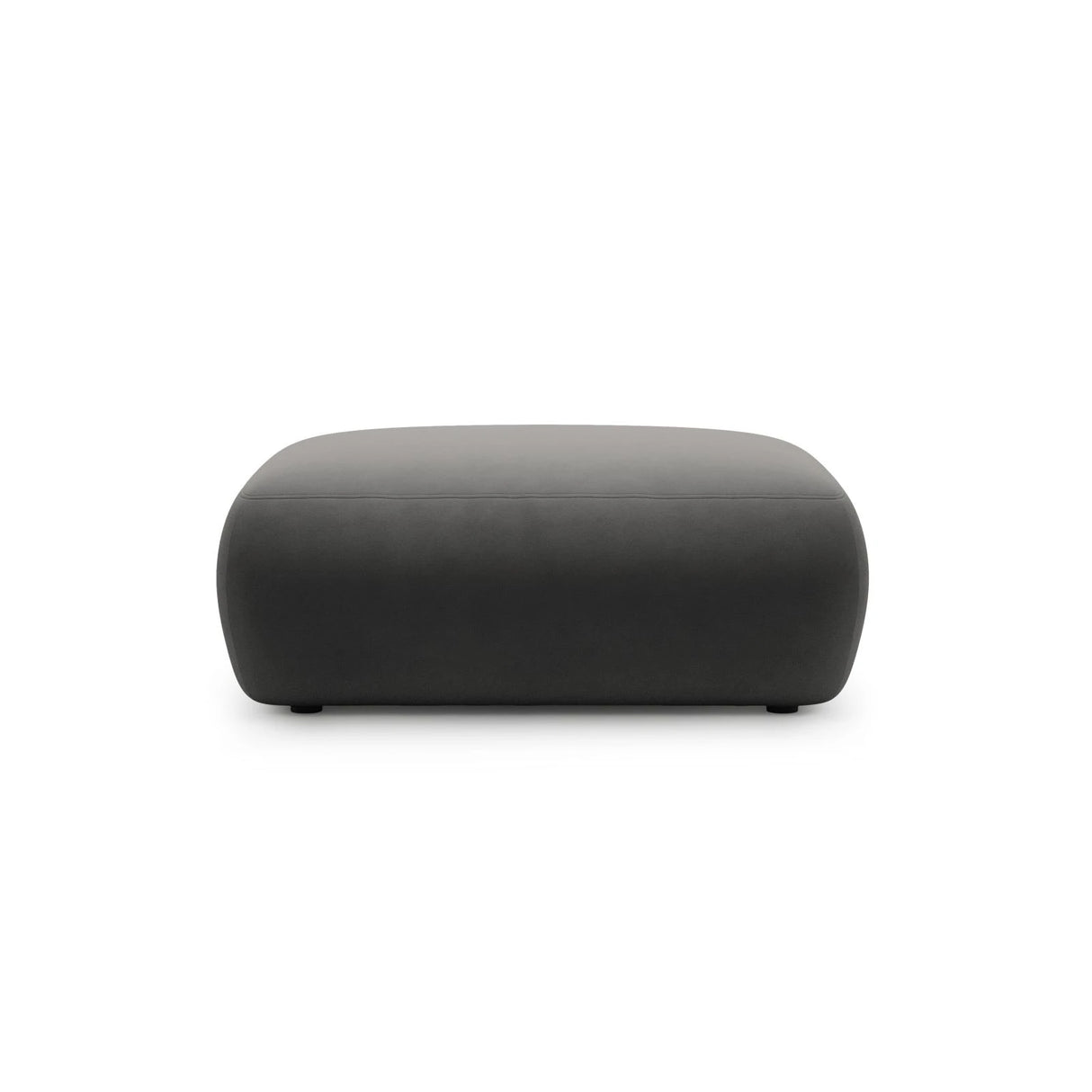 Kate Pouf rechteckig, mit Bezug aus Samt (Salvador 18) in Dunkelgrau, 99x60 cm – Bild 1