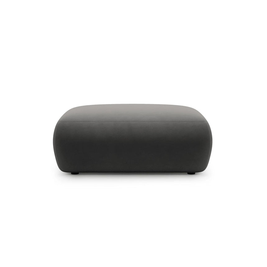 Kate Pouf rechteckig, mit Bezug aus Samt (Salvador 18) in Dunkelgrau, 99x60 cm – Bild 1