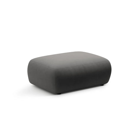 Kate Pouf rechteckig, mit Bezug aus Samt (Salvador 18) in Dunkelgrau, 99x60 cm – Bild 2