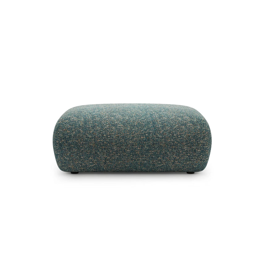 Kate Pouf rechteckig, mit Bezug aus Strukturierter Stoff (Puente 73) in Blaue melange, 99x60 cm – Bild 1