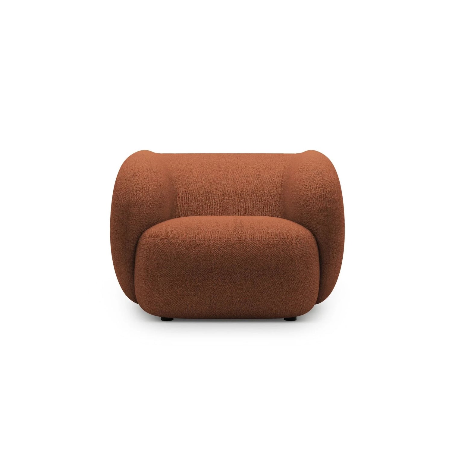 Kate Sessel mit Bezug aus Boucle (Baloo 2078) in Terrakotta, 108x89 cm – Bild 1