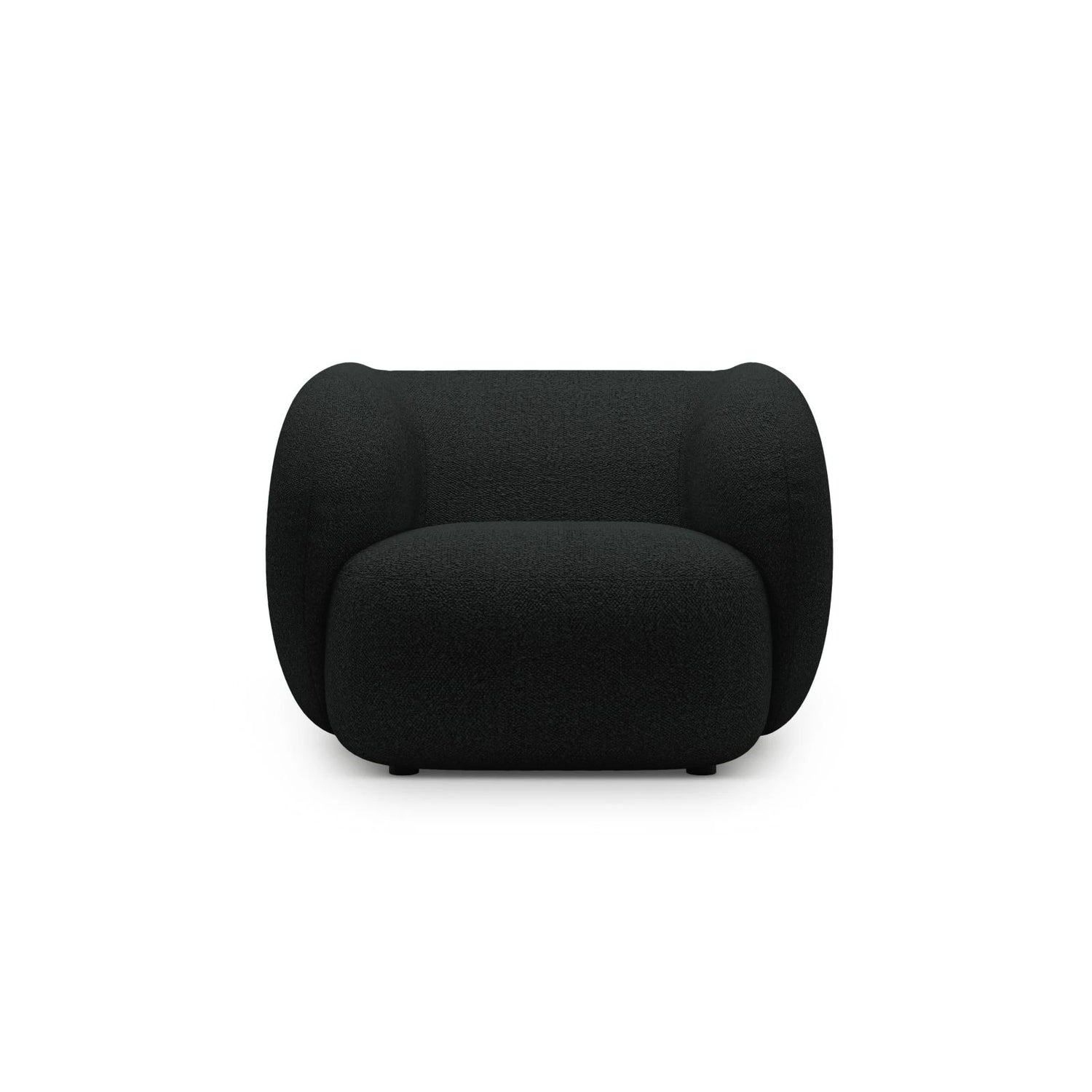 Kate Sessel mit Bezug aus Boucle (Baloo 2082) in Schwarz, 108x89 cm – Bild 1