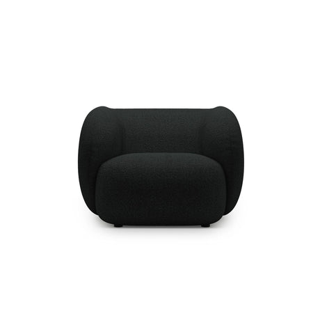 Kate Sessel mit Bezug aus Boucle (Baloo 2082) in Schwarz, 108x89 cm – Bild 1