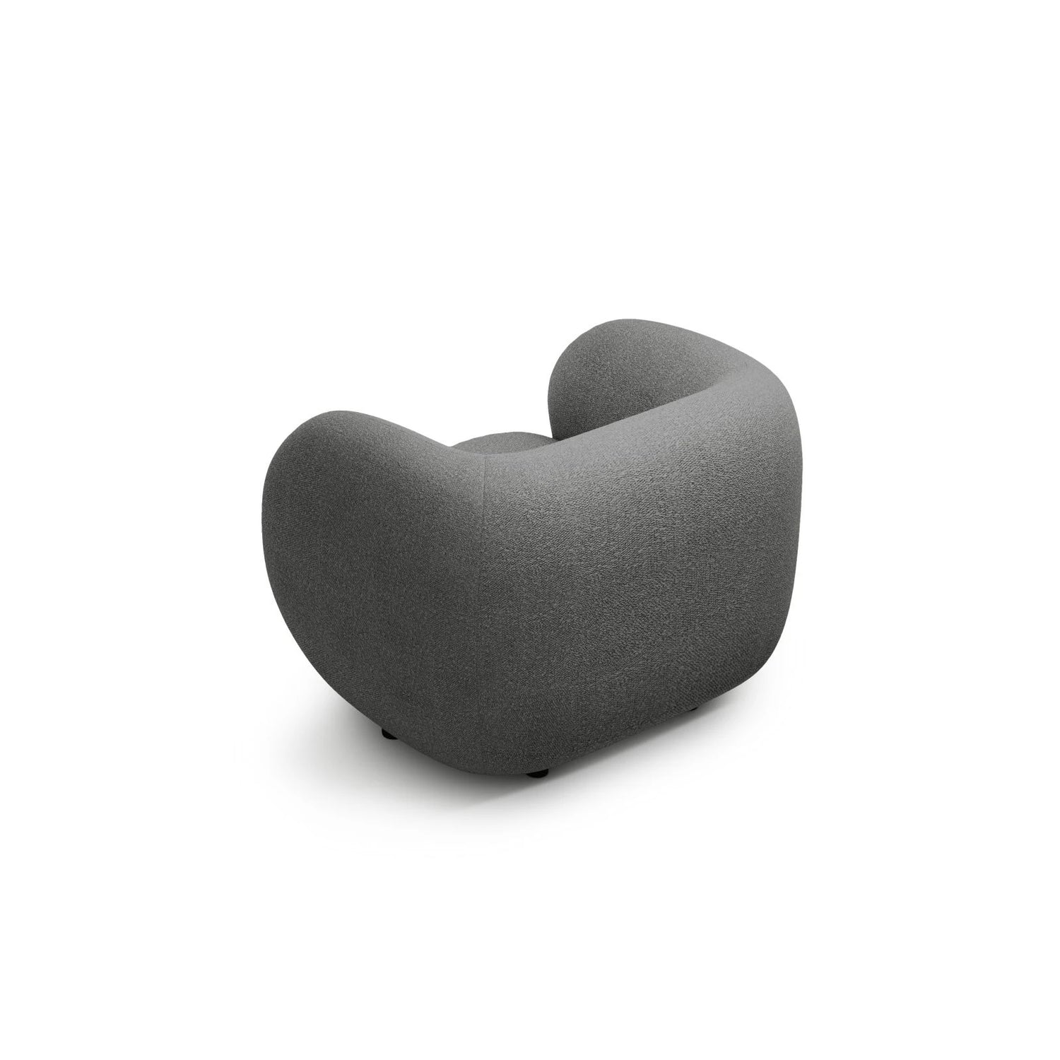 Kate Sessel mit Bezug aus Boucle (Baloo 2083) in Dunkelgrau, 108x89 cm – Bild 3