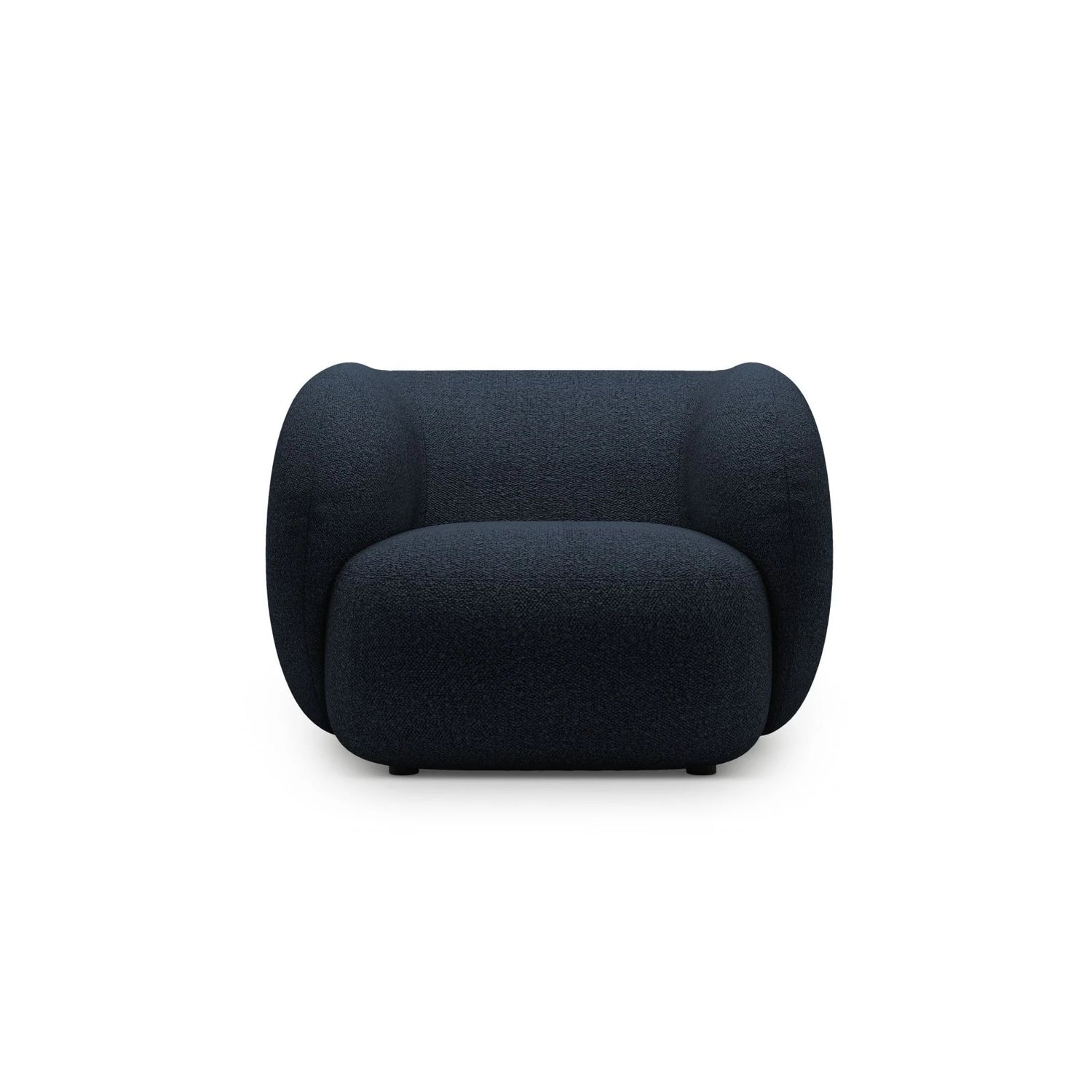 Kate Sessel mit Bezug aus Boucle (Baloo 2088) in Dunkelblau, 108x89 cm – Bild 1