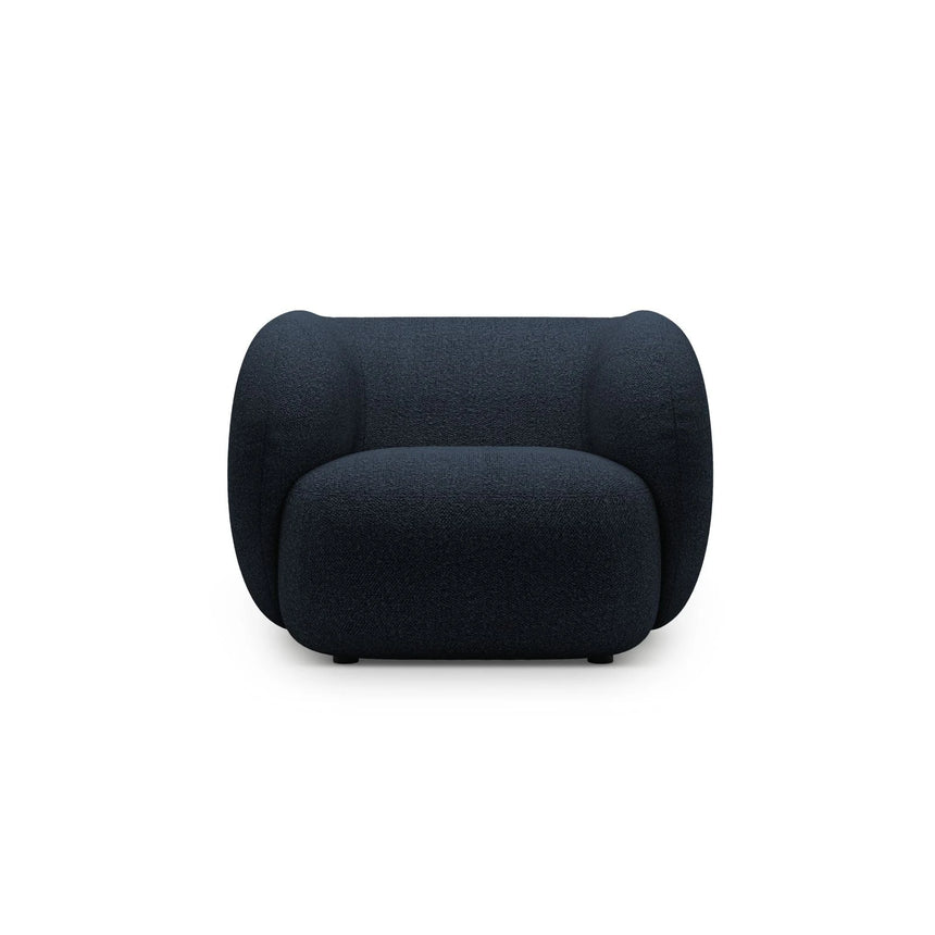 Kate Sessel mit Bezug aus Boucle (Baloo 2088) in Dunkelblau, 108x89 cm – Bild 1