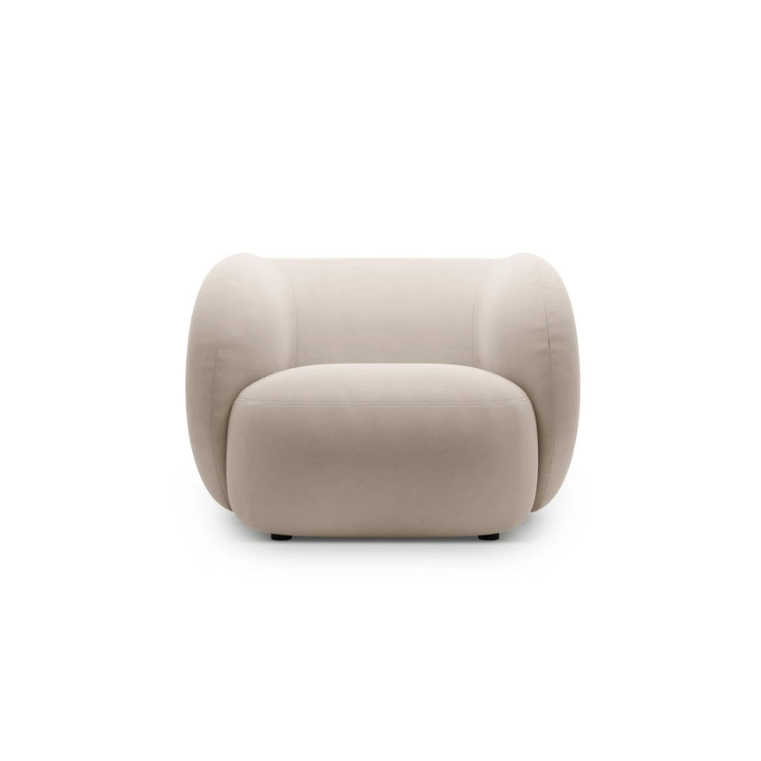 Kate Sessel mit Bezug aus Samt (Salvador 1) in Beige, 108x89 cm – Bild 1
