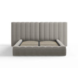 Kelp Bett mit Stauraum und Doppelkopfteil in Samt (Blu13) in Hellgrau, 180x200 cm – Bild 3