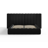 Kelp Bett mit Stauraum und Doppelkopfteil in Samt (Blu19) in Schwarz, 180x200 cm – Bild 3