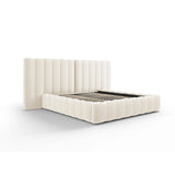 Kelp Bett mit Stauraum und Doppelkopfteil in Samt (Blu22) in Leichtes Beige, 140x200 cm – Bild 4