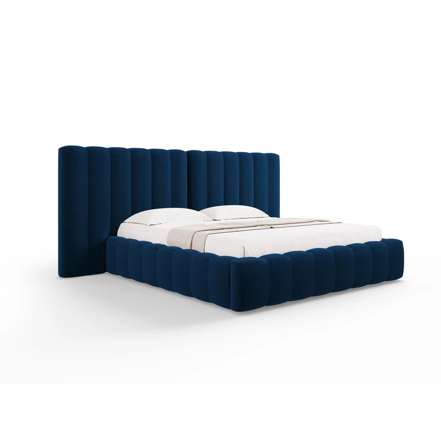 Kelp Bett mit Stauraum und Doppelkopfteil in Samt (Blu86) in Königsblau, 180x200 cm – Bild 1