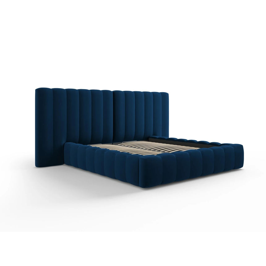 Kelp Bett mit Stauraum und Doppelkopfteil in Samt (Blu86) in Königsblau, 180x200 cm – Bild 4