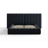 Kelp Bett mit Stauraum und Doppelkopfteil in Samt (Blu89) in Dunkelblau, 180x200 cm – Bild 3