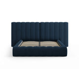 Kelp Bett mit Stauraum und Doppelkopfteil in Strukturierter Stoff (Mol79) in Königsblau, 160x200 cm – Bild 3