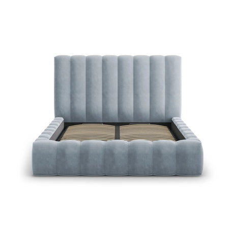 Kelp Bett mit Stauraum und Kopfteil in Samt (Blu06) in Hellblau, 180x200 cm – Bild 5