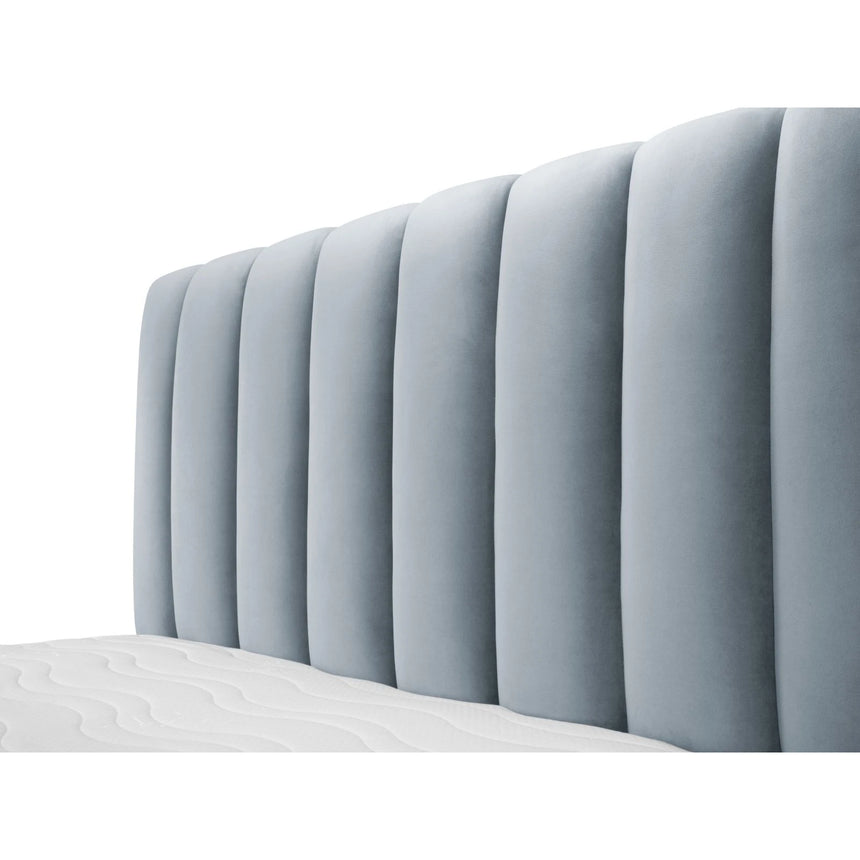 Kelp Bett mit Stauraum und Kopfteil in Samt (Blu06) in Hellblau, 180x200 cm – Bild 7