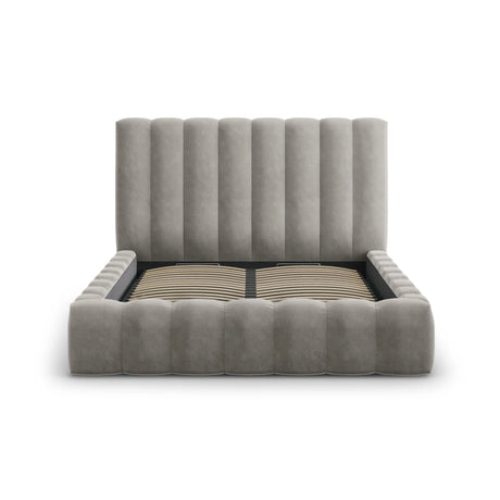 Kelp Bett mit Stauraum und Kopfteil in Samt (Blu13) in Hellgrau, 180x200 cm – Bild 5