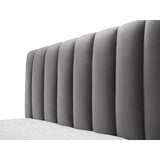 Kelp Bett mit Stauraum und Kopfteil in Samt (Blu14) in Grau, 140x200 cm – Bild 7