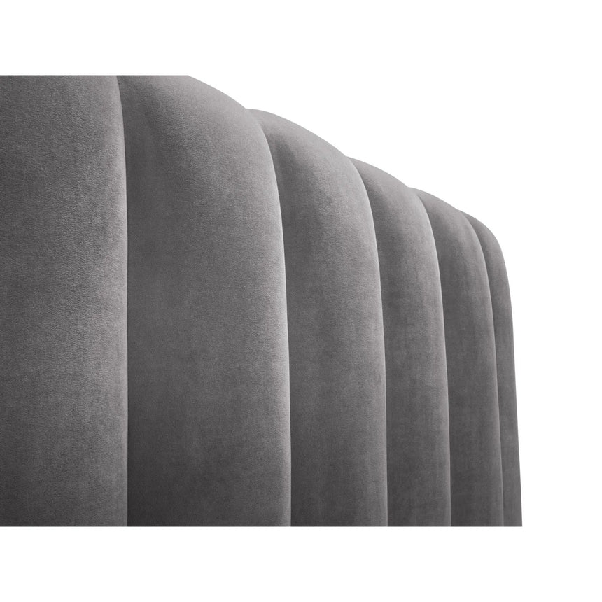 Kelp Bett mit Stauraum und Kopfteil in Samt (Blu14) in Grau, 200x200 cm – Bild 8