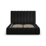 Kelp Bett mit Stauraum und Kopfteil in Samt (Blu19) in Schwarz, 140x200 cm – Bild 5