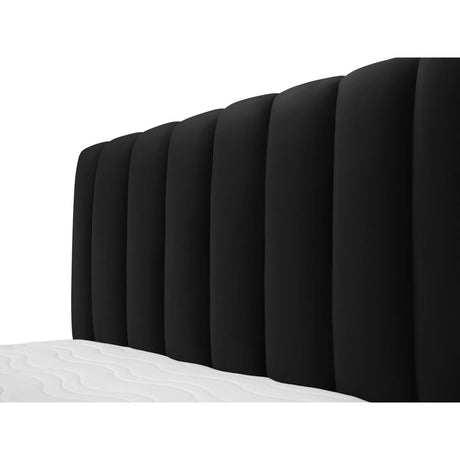 Kelp Bett mit Stauraum und Kopfteil in Samt (Blu19) in Schwarz, 180x200 cm – Bild 7