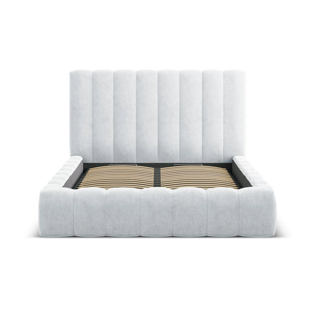 Kelp Bett mit Stauraum und Kopfteil in Strukturierter Stoff (Mol70) in Hellgrau, 140x200 cm – Bild 4