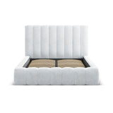 Kelp Bett mit Stauraum und Kopfteil in Strukturierter Stoff (Mol70) in Hellgrau, 200x200 cm – Bild 4