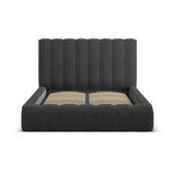 Kelp Bett mit Stauraum und Kopfteil in Strukturierter Stoff (Mol97) in Anthrazit, 160x200 cm – Bild 4