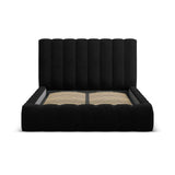 Kelp Bett mit Stauraum und Kopfteil in Strukturierter Stoff (Mol99) in Schwarz, 200x200 cm – Bild 4