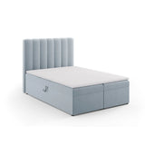 Kelp Boxspringbett mit Stauraum und Kopfteil in Samt (Blu06) in Hellblau, 140x200 cm – Bild 3